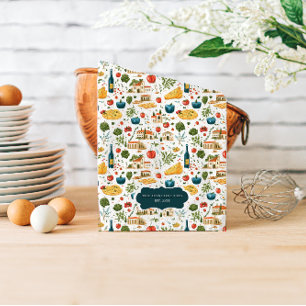 Toalla de té con monograma de cocina italiana rúst
