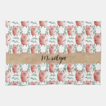 Toalla de té con patrón de cerdo adorable – Cocina