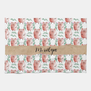 Toalla de té con patrón de cerdo adorable – Cocina