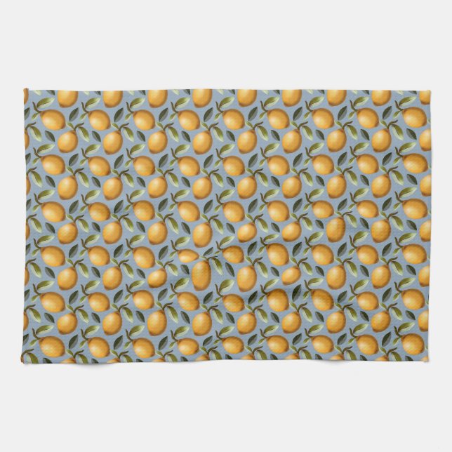 Toalla de té con patrón de limón Citrus Mediterrán (Horizontal)