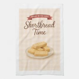 Toalla de té con receta de shortbread regalo cotta