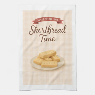 Toalla de té con receta de shortbread regalo cotta