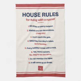 Toalla de té con reglas de la casa para vivir con 