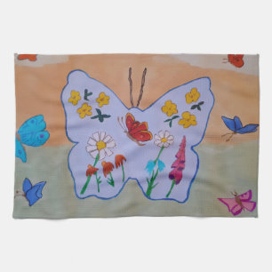 Toalla de té con sueño de mariposa
