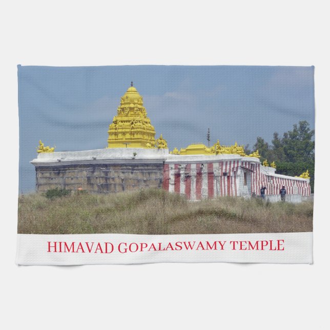 Toalla de té con vistas al templo indio (Horizontal)