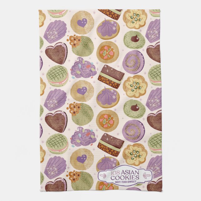 Toalla de té de 108 galletas asiáticas (Vertical)