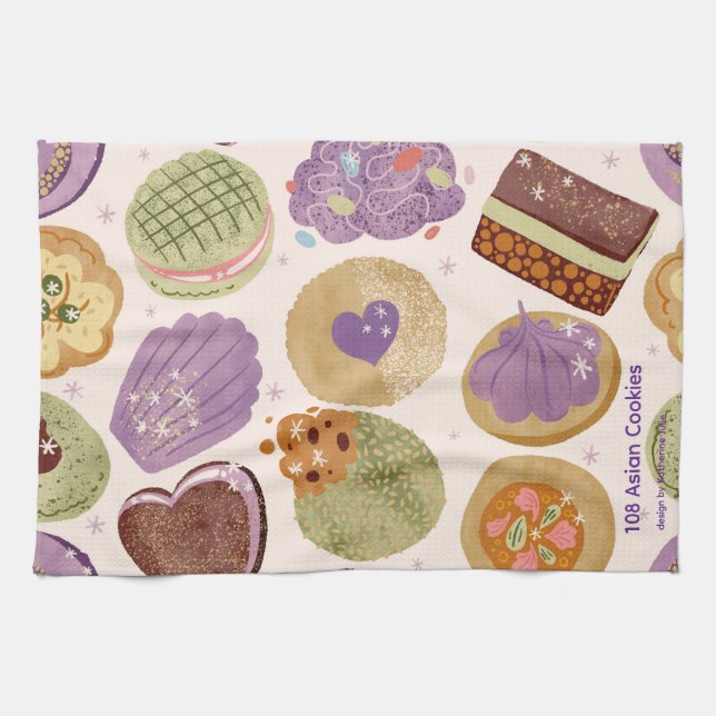 Toalla de té de 108 galletas asiáticas  (Horizontal)