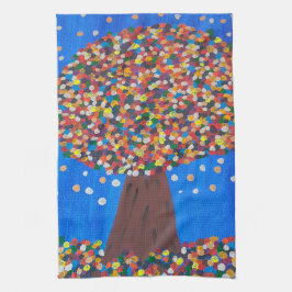 Toalla de té de árbol colorida abstracta