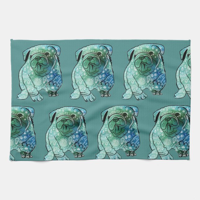 Toalla de té de Bulldog francesa (Horizontal)