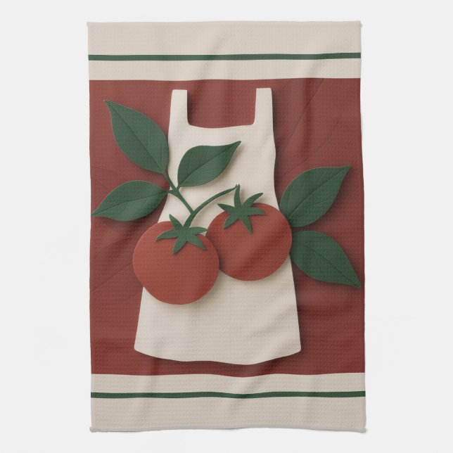 Toalla de Té de Cocina de Tomate y Apron — Comida  (Vertical)