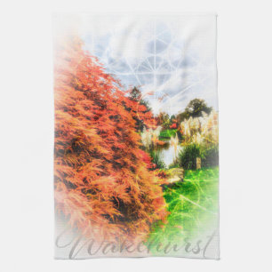 Toalla de té de colores de otoño Acer rojo