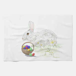Toalla de té de conejo de Pascua