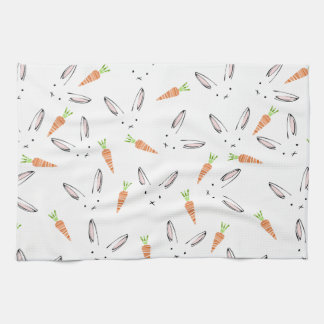 Toalla de té de conejo y de zanahoria