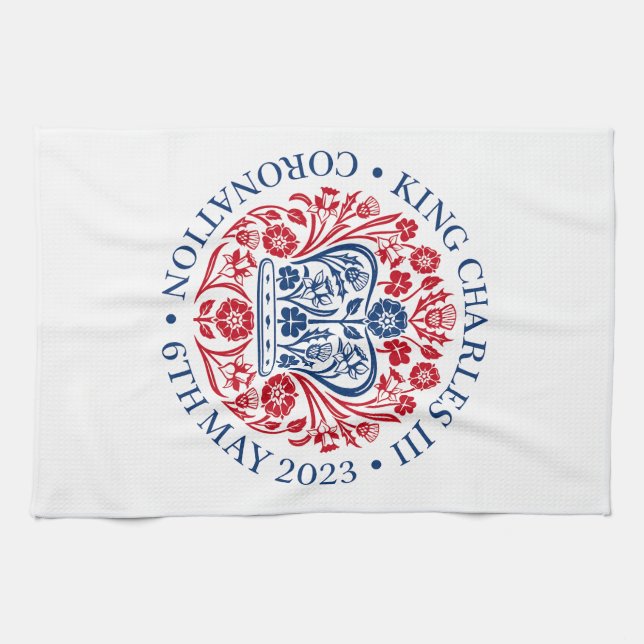 Toalla de té de coronación King Charles III (Horizontal)