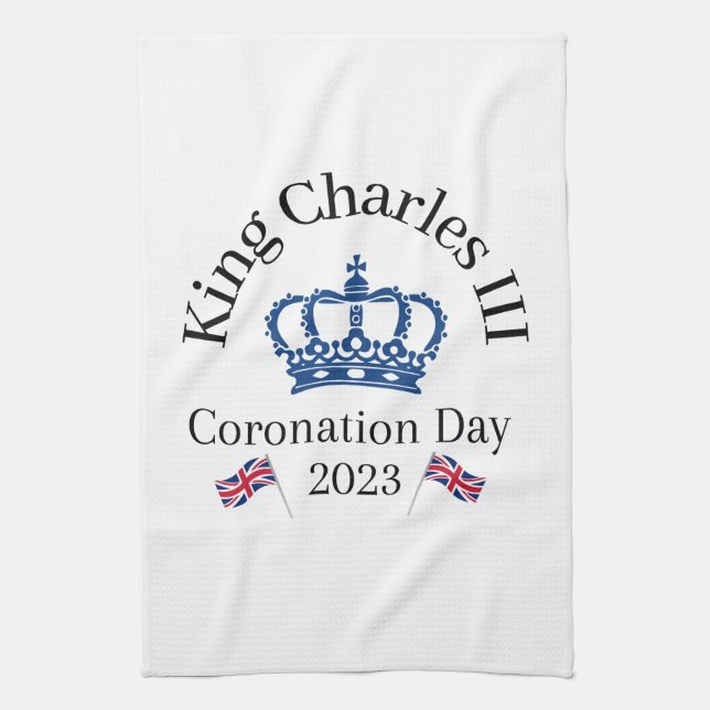 Toalla de té de coronación King Charles III (Vertical)
