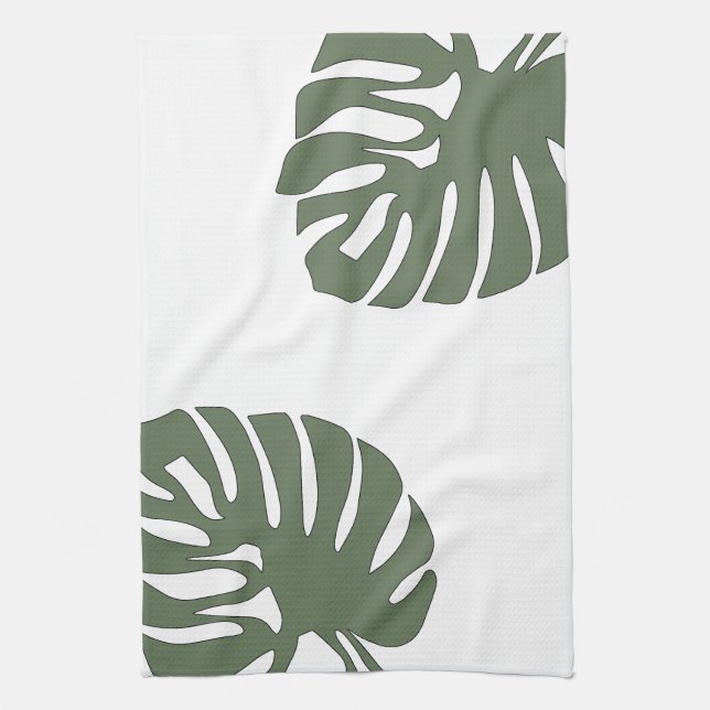 Toalla de té de dos hojas de Monstera (Vertical)