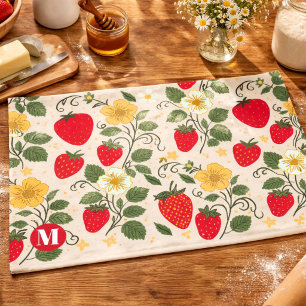 Toalla de té de frutas de jardín de fresa roja per