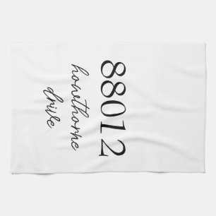 Toalla de té de granja con dirección personalizada