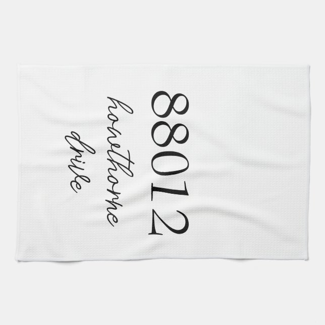 Toalla de té de granja con dirección personalizada (Horizontal)