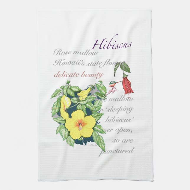 Toalla de té de Hibiscus (Vertical)
