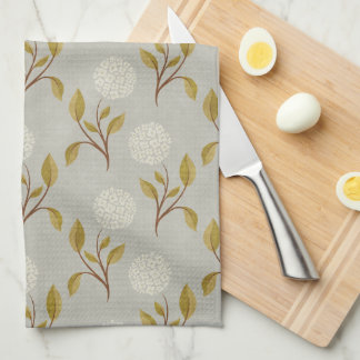 Toalla De Té De Hidrangea Floral Gris