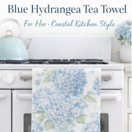 Toalla de té de Hortensia Azul Regalo de Cabaña Co