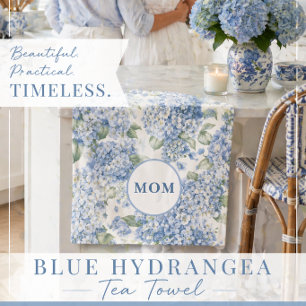 Toalla de té de Hortensia Azul Regalo para Mamá