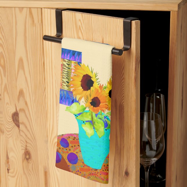 Toalla de té de la cocina de girasol (Pliegue de tercios)