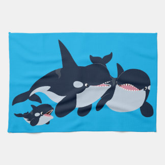 Toalla de té de la familia Cute Personalizado Orca