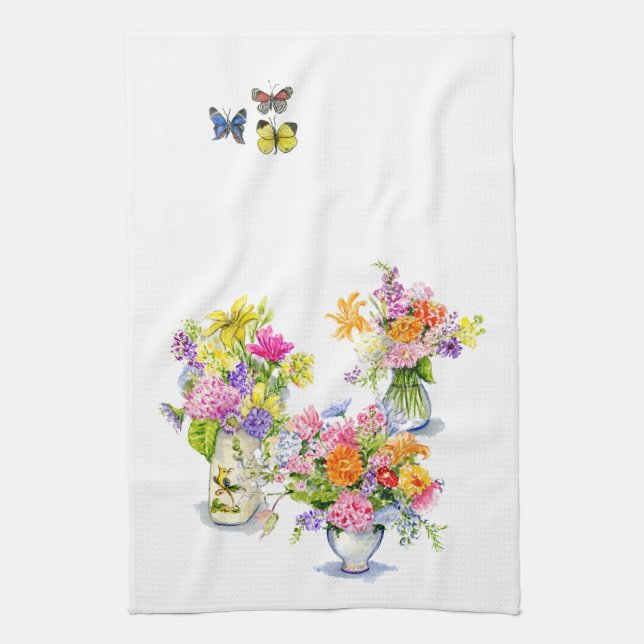 toalla de té de la flor (Vertical)