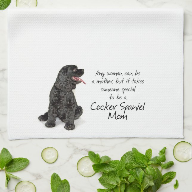 Toalla de té de la mamá de cocker spaniel (Doblado)