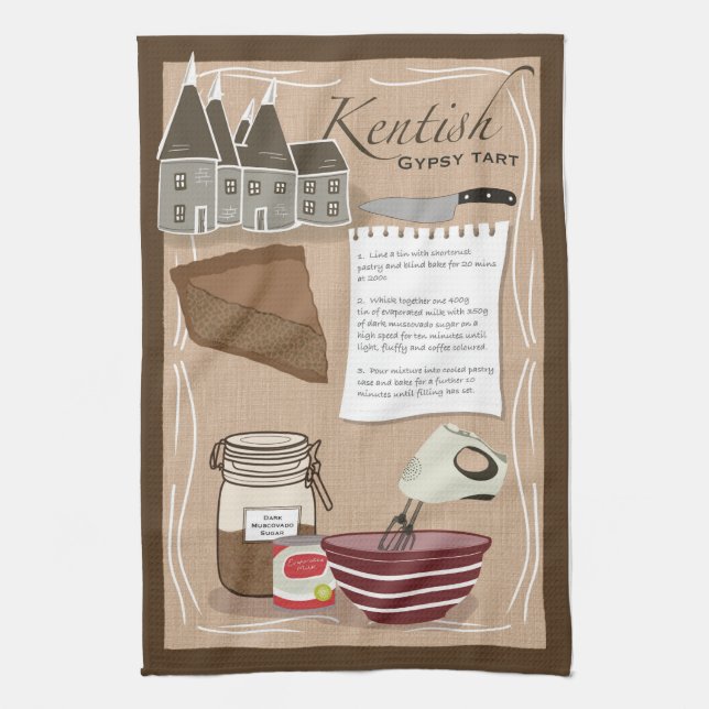 Toalla de té de la receta - Arte gitano kentish (Vertical)