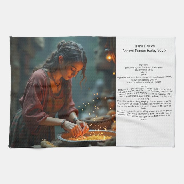 Toalla de té de la sopa romana de cebada de Tisana (Horizontal)