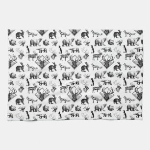 Toalla de té de los animales de invierno