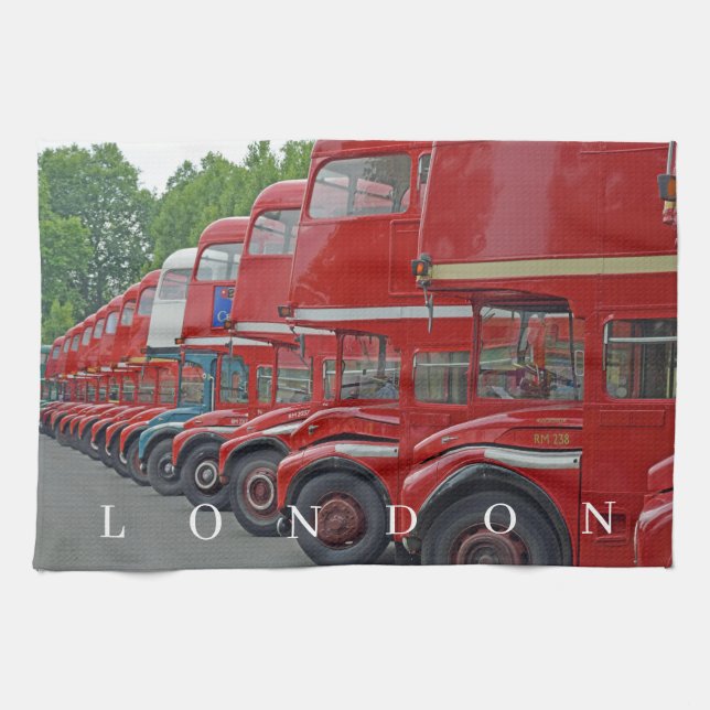 Toalla de té de los autobuses de Londres (Horizontal)