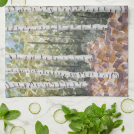 Toalla de té de los Birch Trees/toalla de cocina