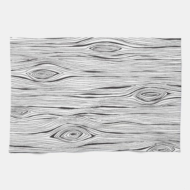 Toalla de té de madera del Doodle del grano (Horizontal)