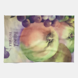 Toalla de té de manzanas y uvas de cosecha | Fruta