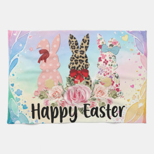 Toalla de té de Pascua feliz