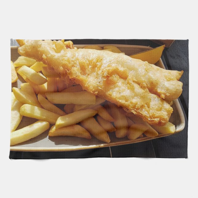 Toalla de té de pescado y chile (Horizontal)