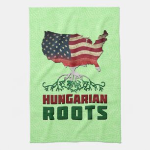 Toalla de té de raíces húngaras norteamericanas