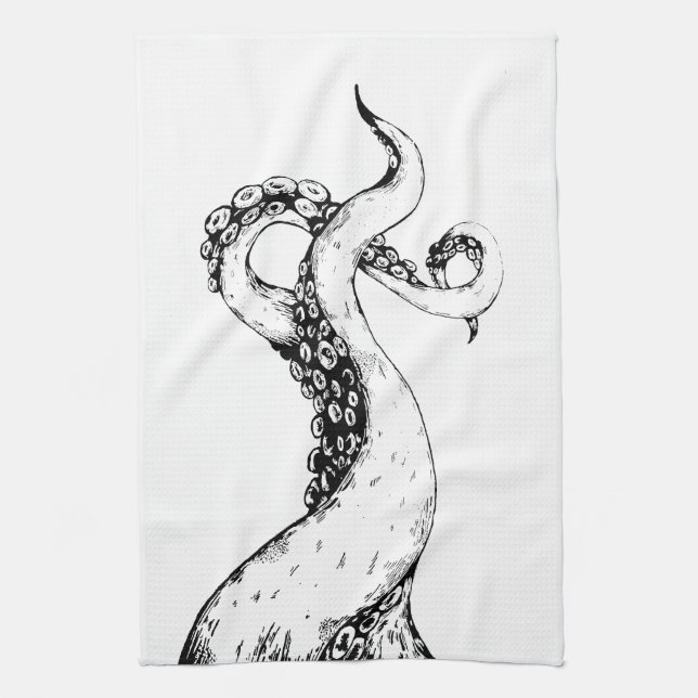 toalla de té de tentáculos de pulpo (Vertical)