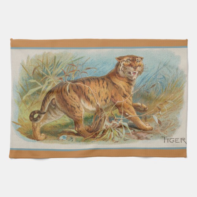 Toalla de té de tigre de época (Horizontal)