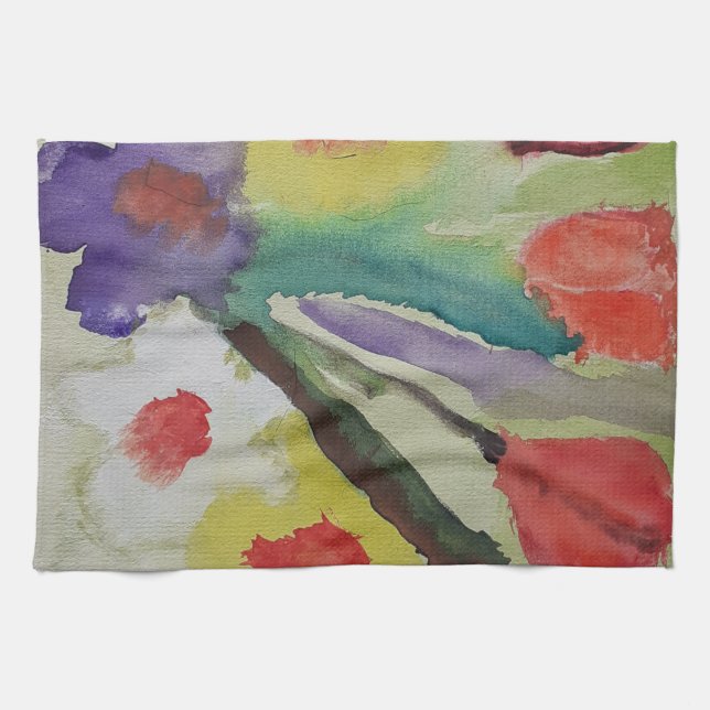 Toalla de té de tulipanes y flores de primavera ab (Horizontal)