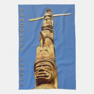 Toalla de Té de Vancouver de Tótem Nativo de Tótem
