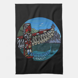 Toalla de Té de Vancouver de Tótem Nativo de Tótem