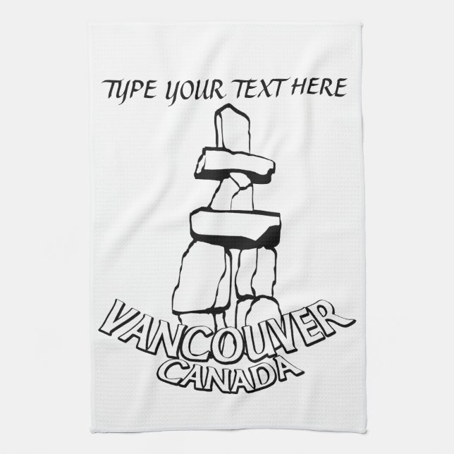 Toalla de té de Vancouver personalizada (Vertical)
