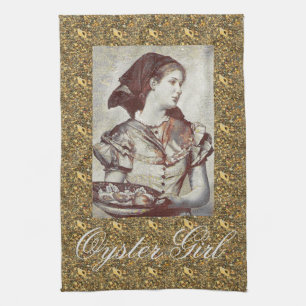 Toalla de té de Victoriana del chica de la ostra