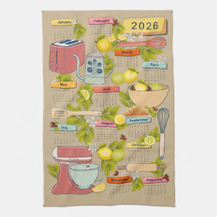 Toalla de té del calendario de cocina 2026