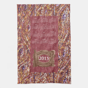 Toalla de té del calendario de tablas de madera de